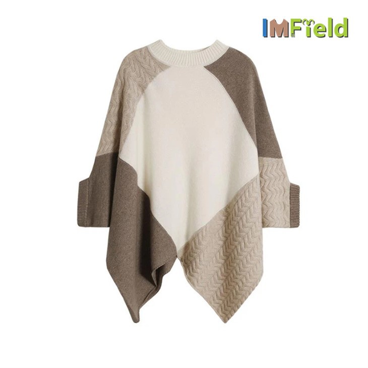 Розкішне кашемірове пончо з круглим коміром